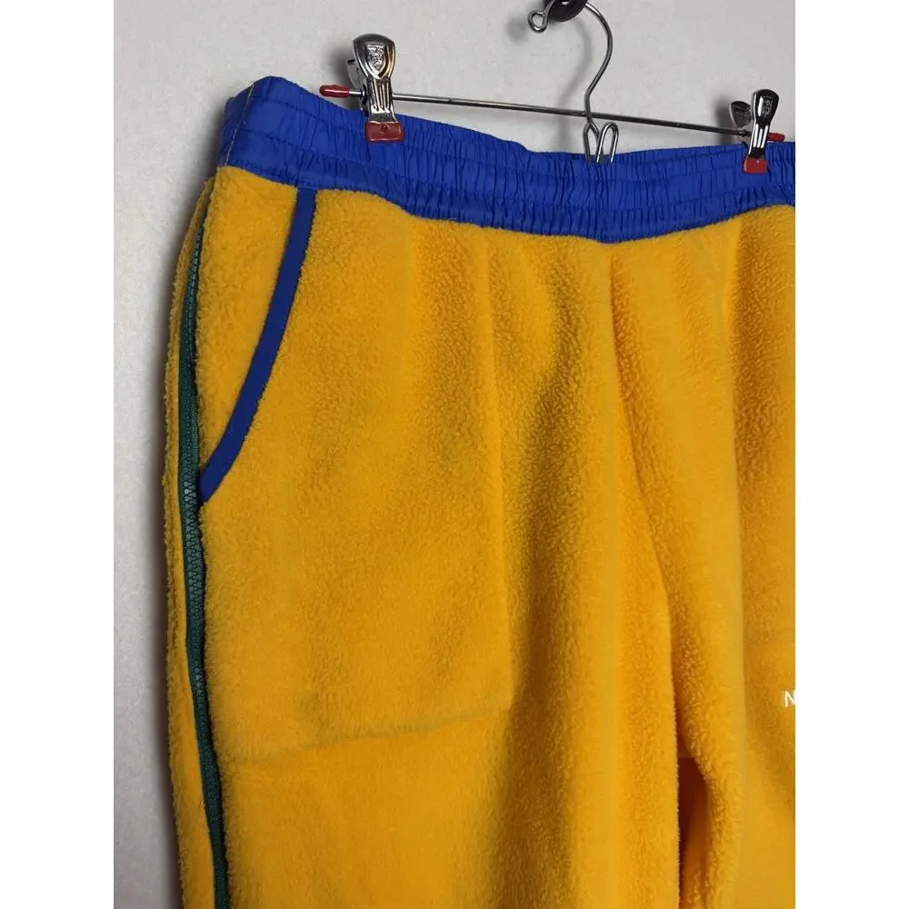 The North Face Colorblock Fleece Jogger Side Zipper Yellow Pants Men's Size L